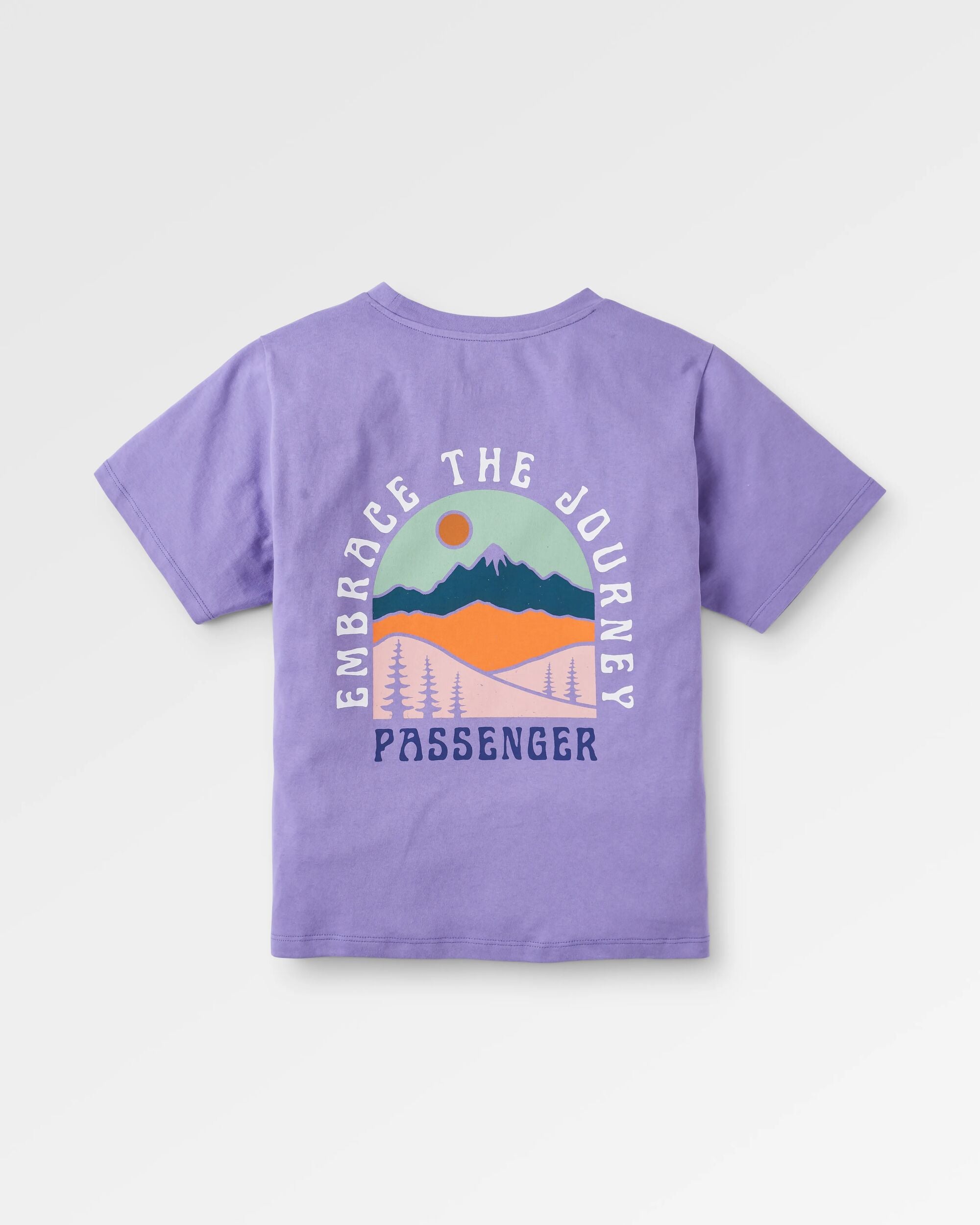 Outlook Recycled Cotton Oversized T-Shirt - Retro Purple - Flatlay