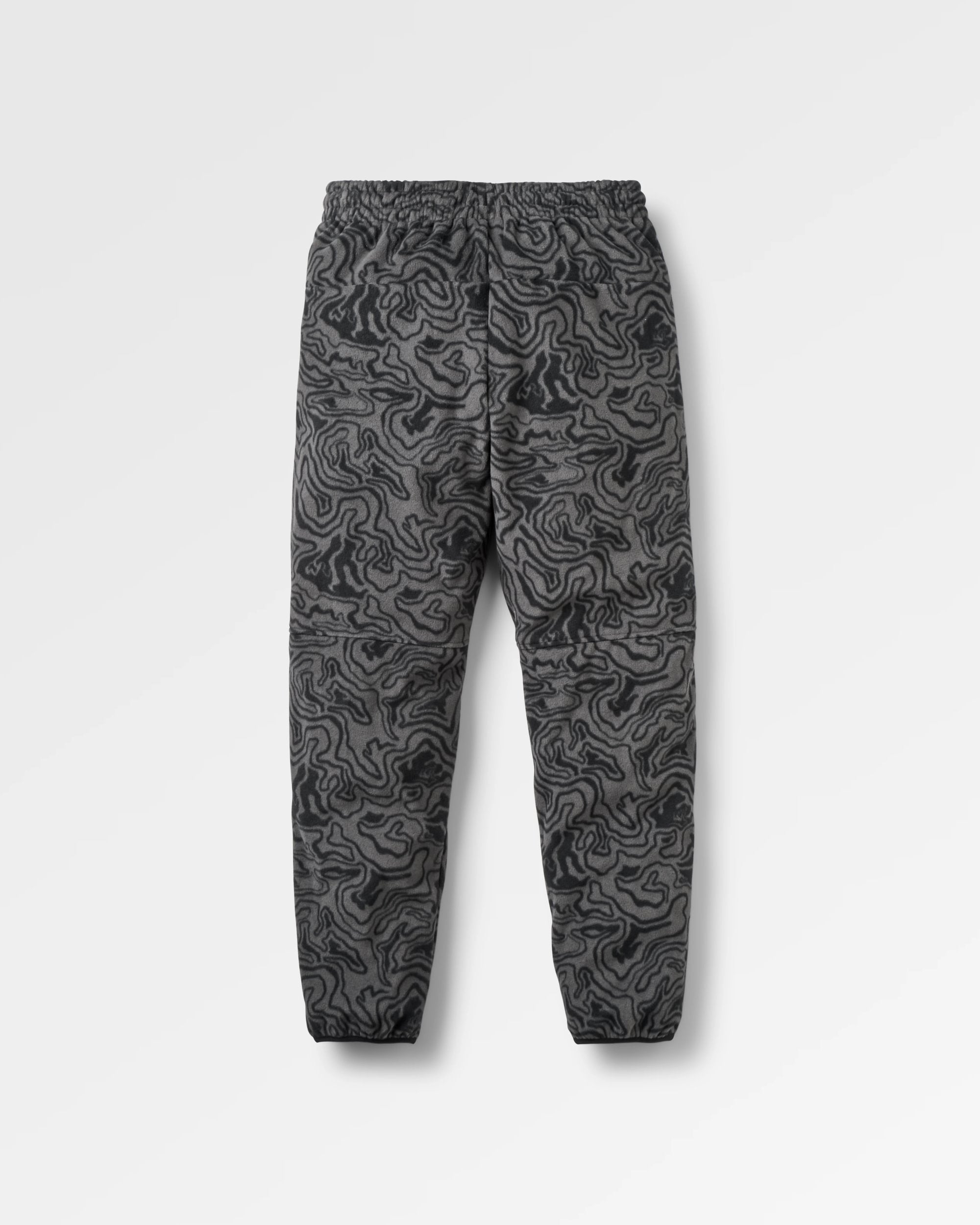 Woodland Polar Fleece Jogger - Strata Swirl Black - Flatlay