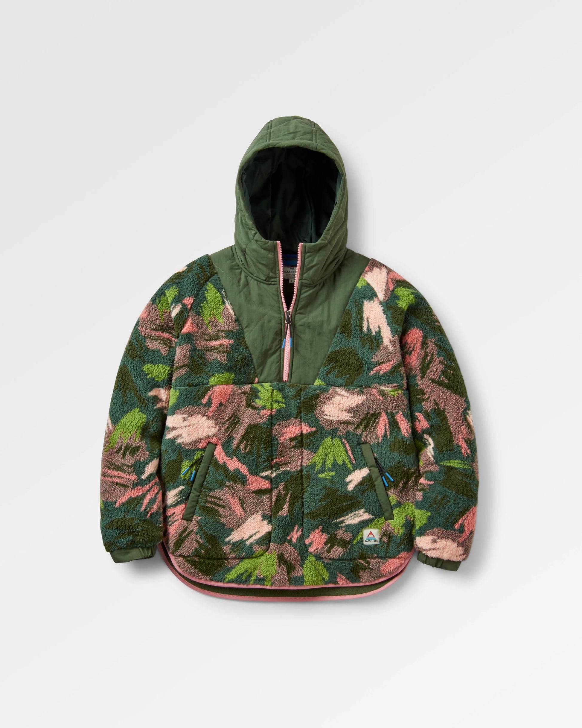 Beaumont Recycled Sherpa Hooded Fleece - Abstract Mountain Fir Tree