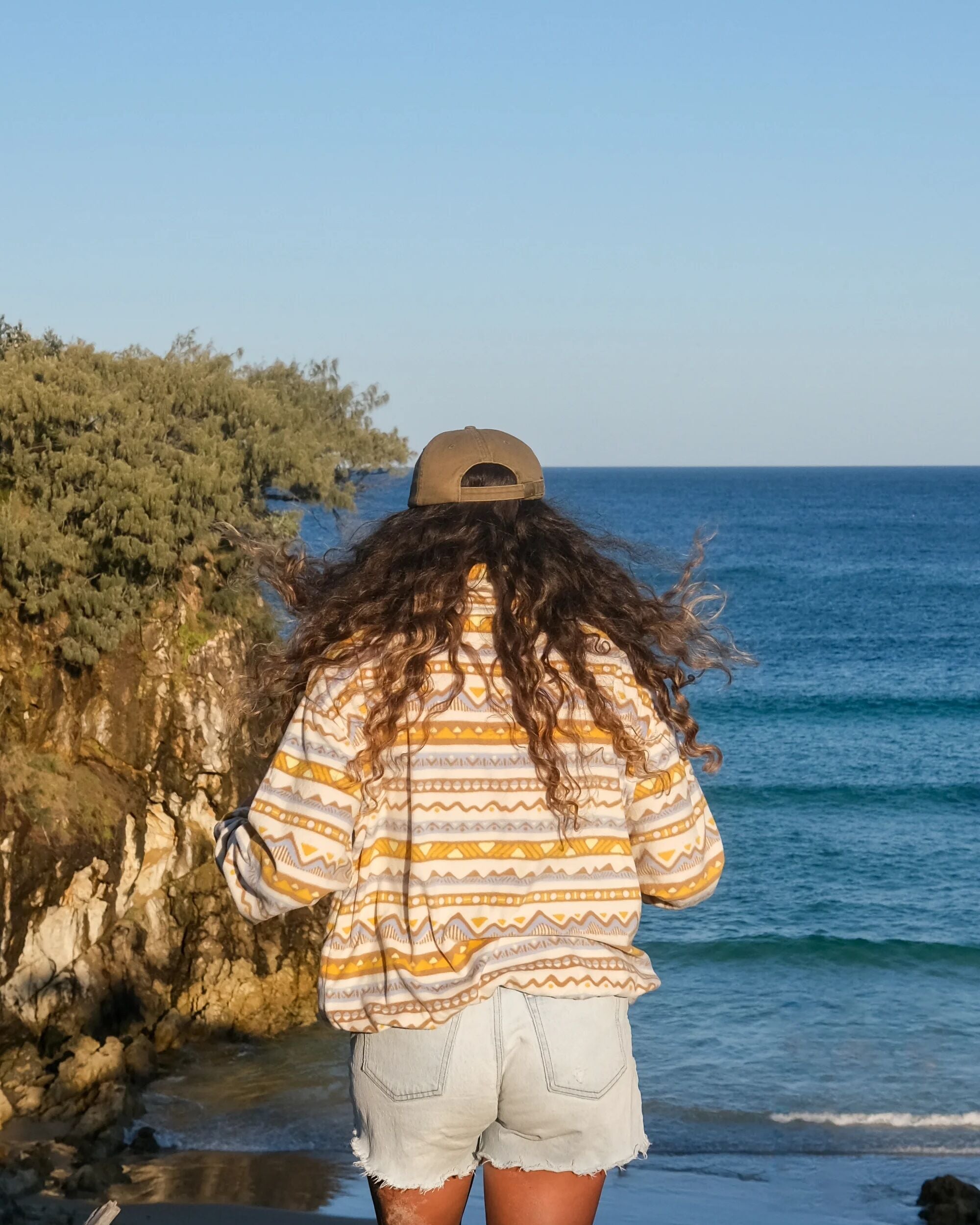 Ayla Recycled Fleece - Mountain Geo Birch - Lifestyle