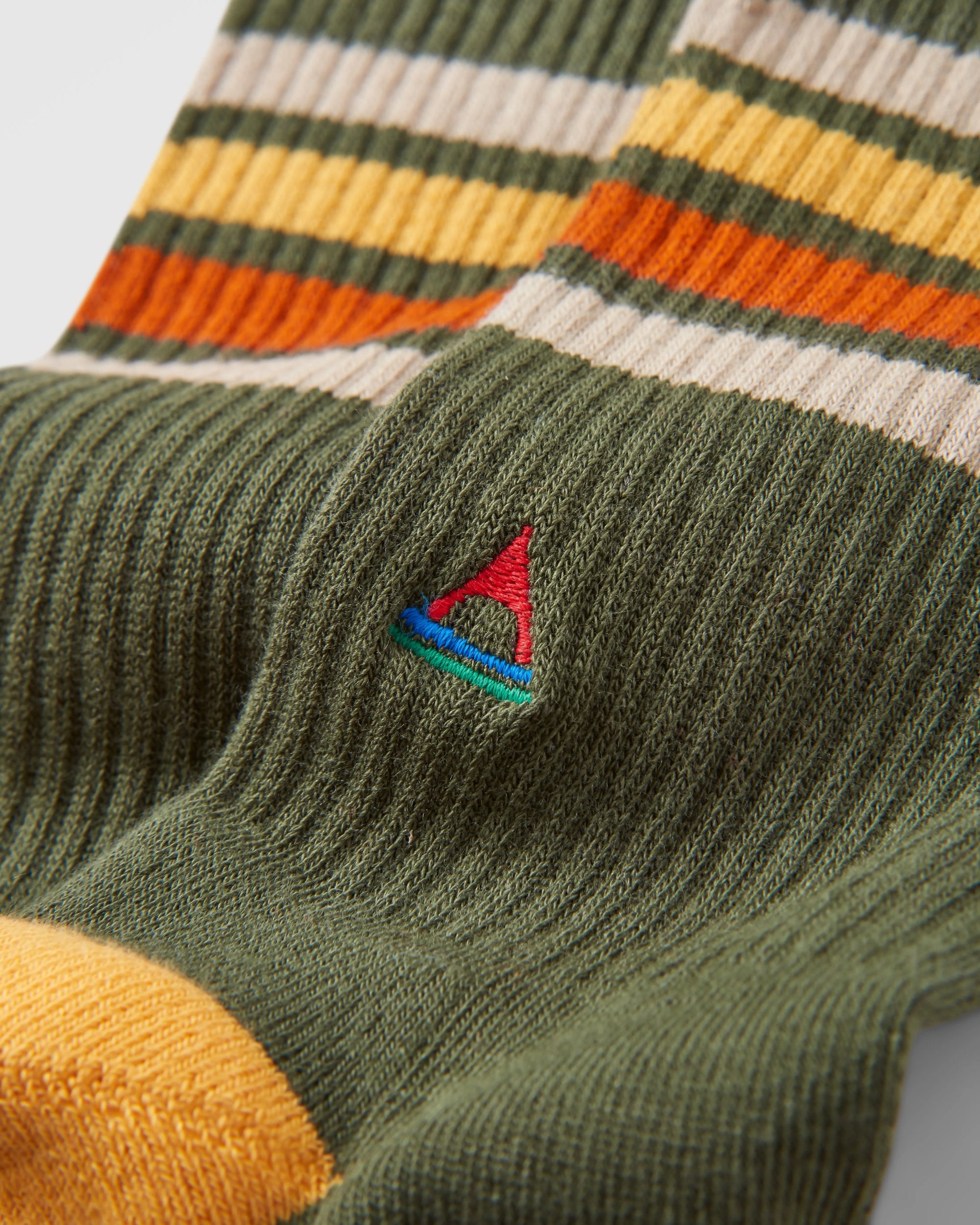 Organic Midweight Crew Socks - Khaki - Flatlay
