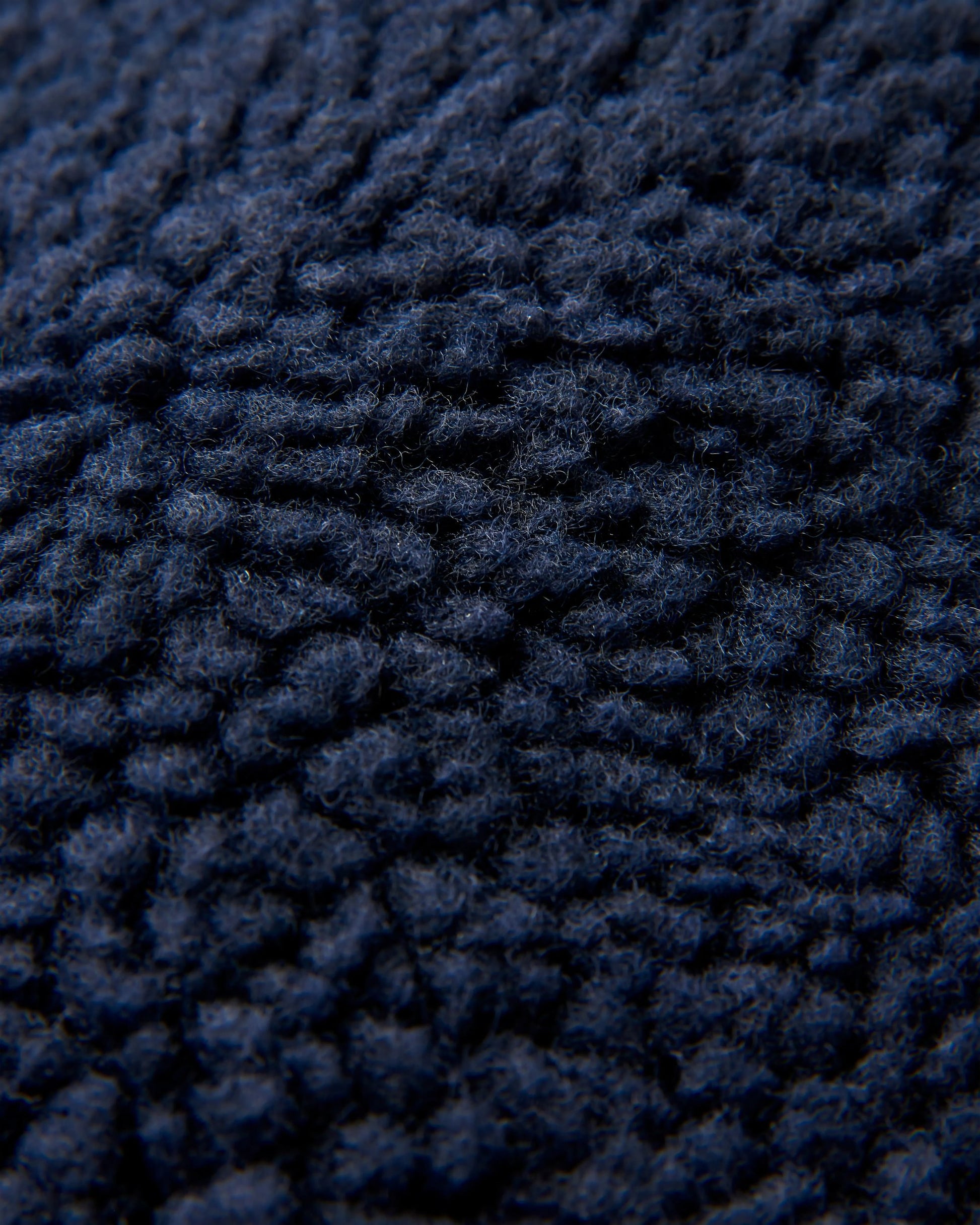 Clover Recycled Cotton-Lined Sherpa Fleece - Deep Navy