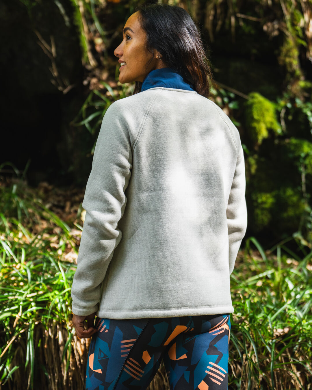 Women's Amber Recycled Polartec® Fleece - Vintage White - Lifestyle
