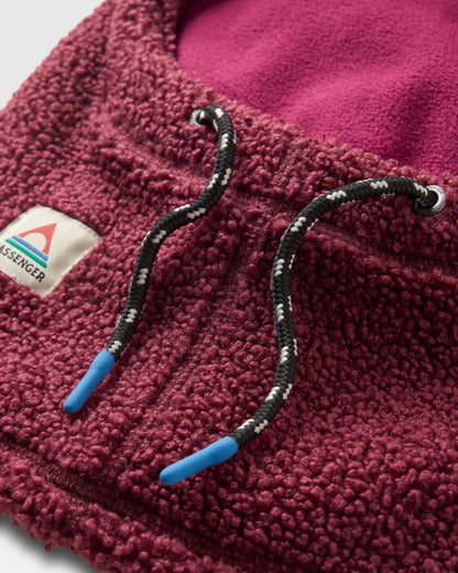 Snowdrift Recycled Fleece Hood - Fig - Flatlay