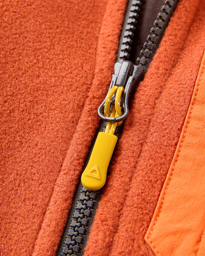 Sierrascape Women's Polartec® Fleece Hoodie - Dark Rust/Espresso - Flatlay