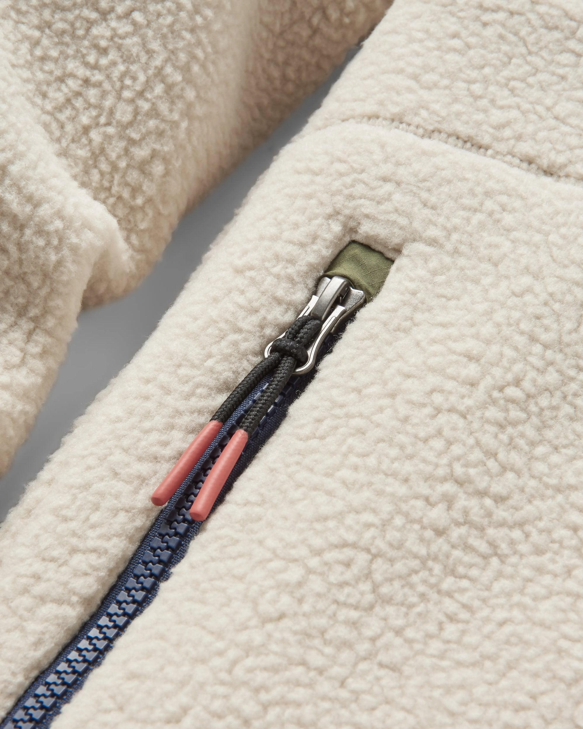 Ventura 1/2 Zip Recycled Sherpa Fleece - Oatmeal/Khaki - Flatlay