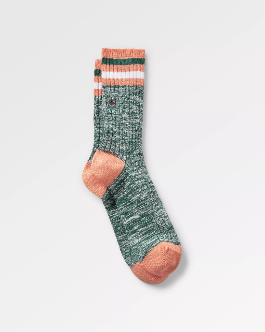 Organic Mid-weight Rib Socks - Deep Ocean - Flatlay