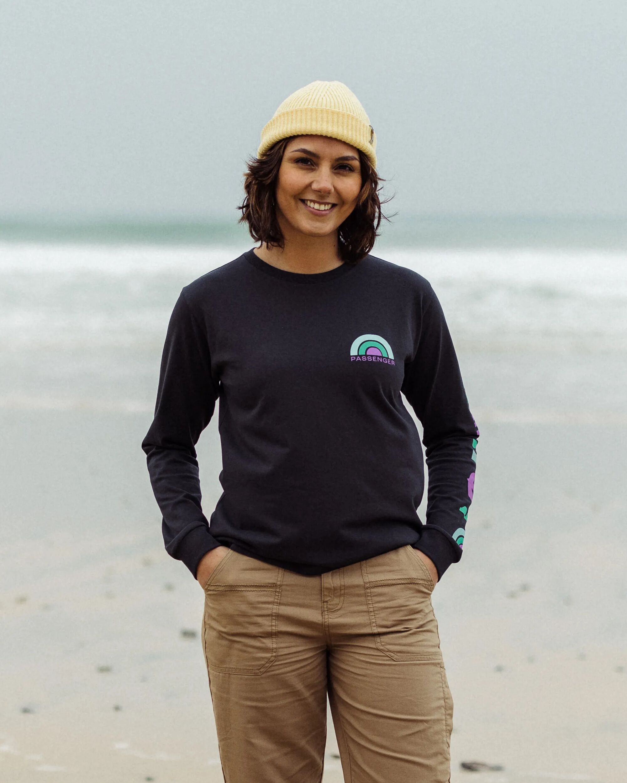 Papercut Recycled Cotton LS T-Shirt - Black - Lifestyle