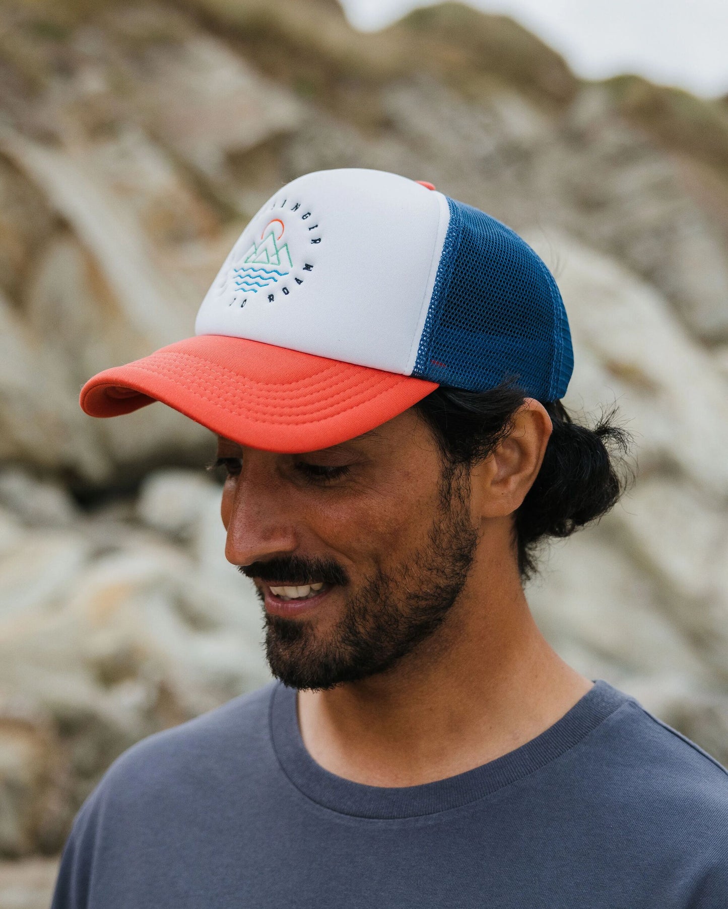 Escapism Trucker Cap - Moonlight Blue/Red Spice