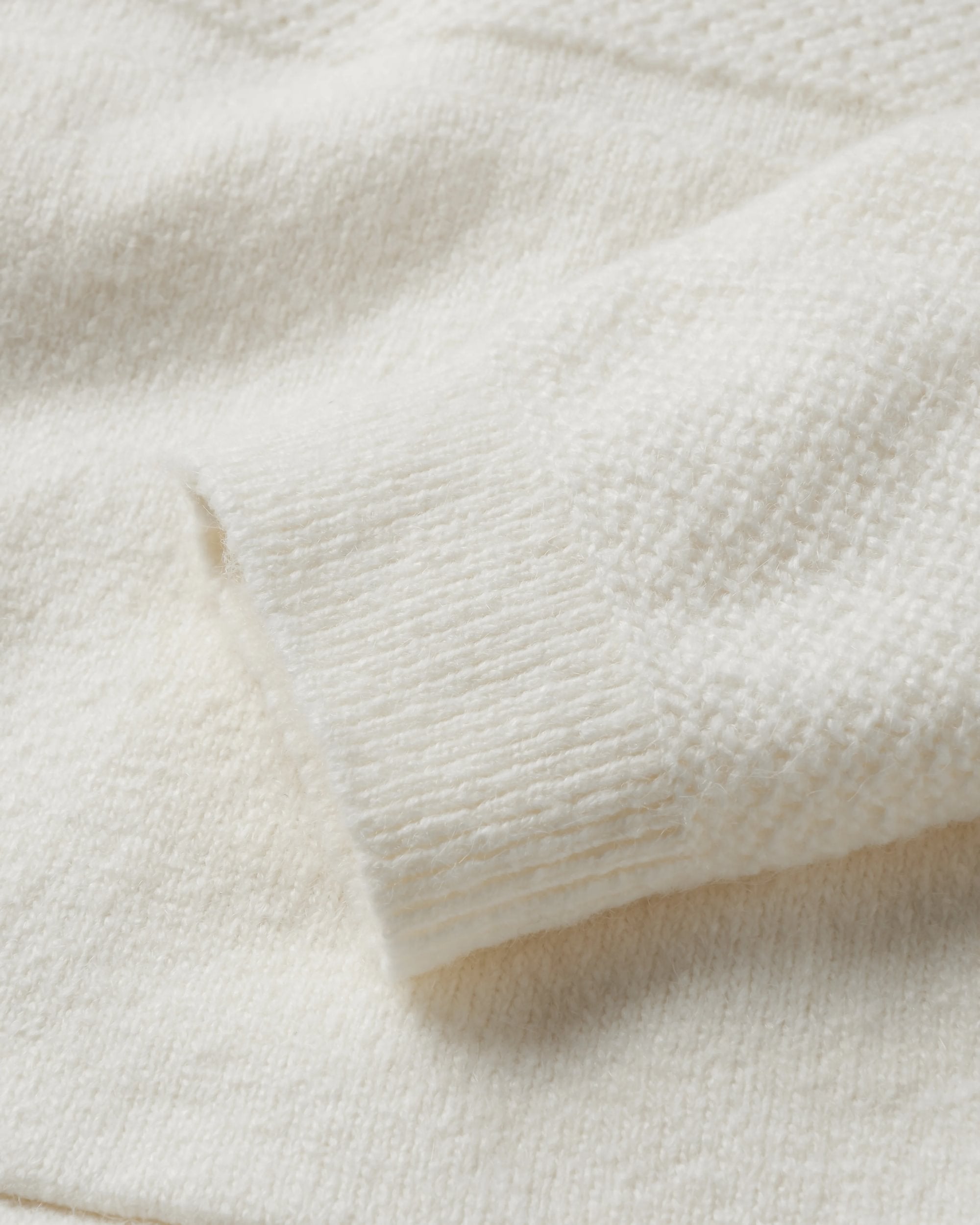 Cove Recycled Knitted Hoodie - Off White - Flatlay