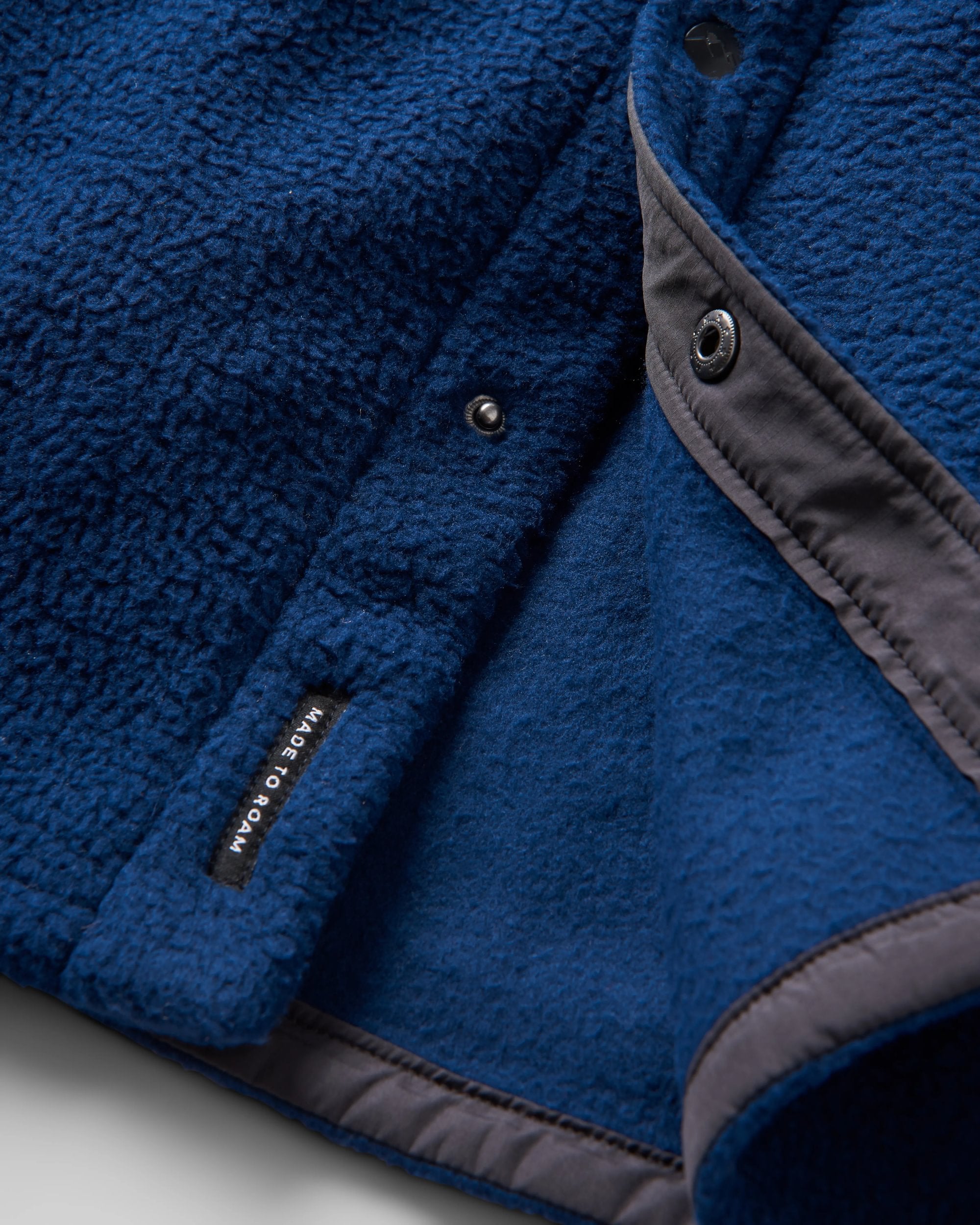 Backcountry Recycled Sherpa Fleece Shirt - Rich Navy - Flatlay