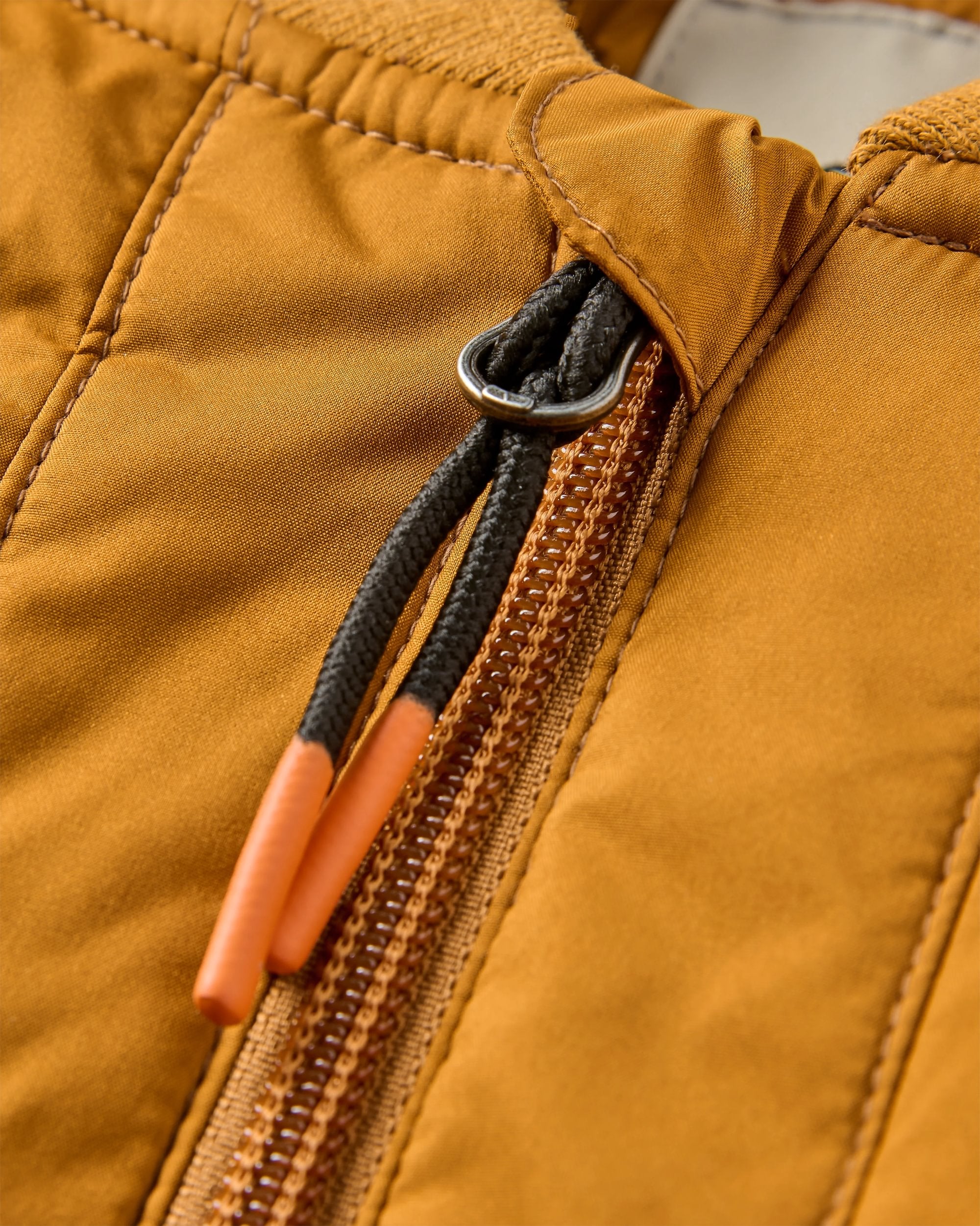 Lucia Sherpa Lined Bomber Jacket - Golden Brown - Flatlay