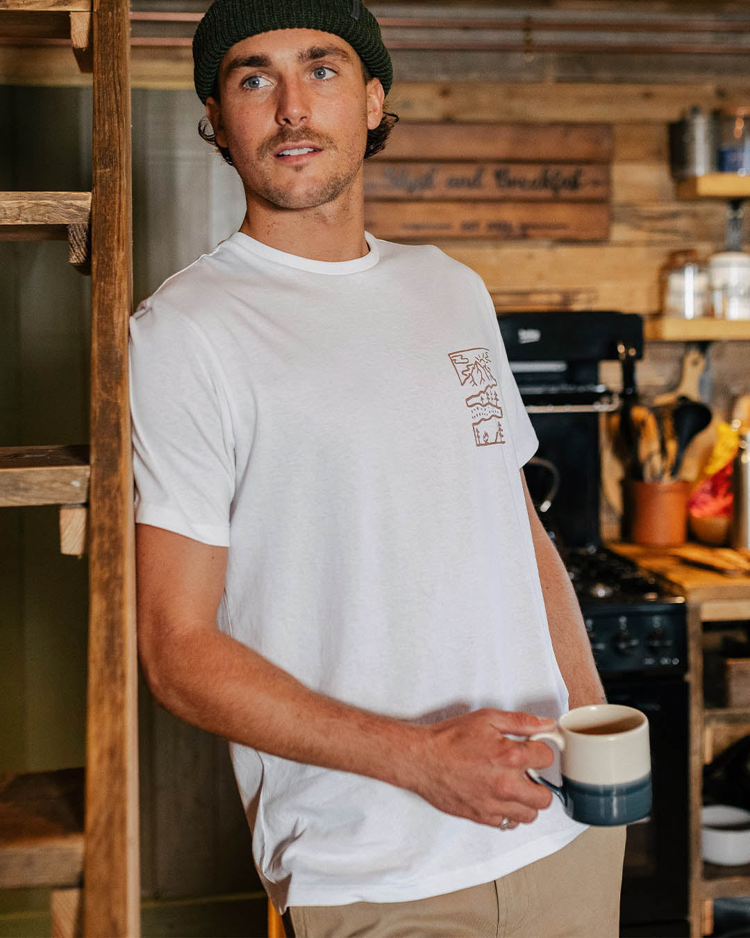 T shirt en coton recycl Nature Blanc