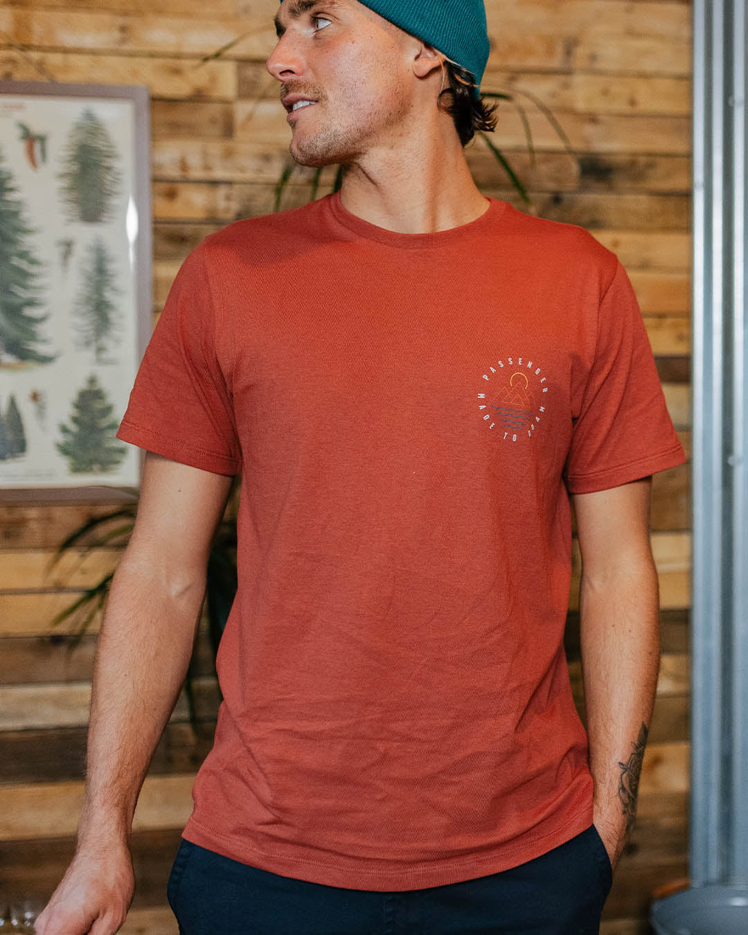 Escapism Recycled Cotton T-Shirt - Burnt Red