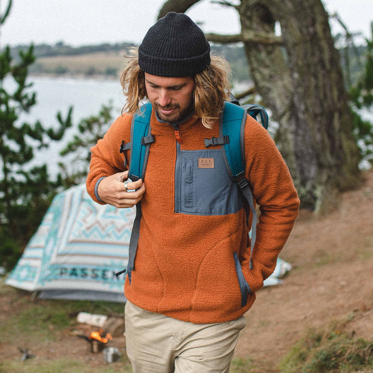 Offgrid 1/4 Zip Recycled Sherpa Fleece - Glazed Ginger