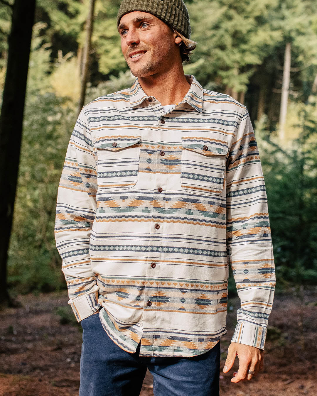 Cabin Jacquard Organic Cotton Shirt Birch – Passenger