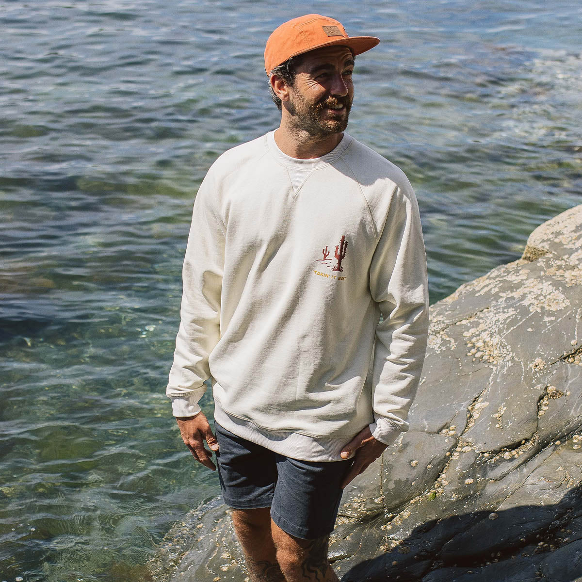 Roll Slow Recycled Cotton Sweatshirt - Egret