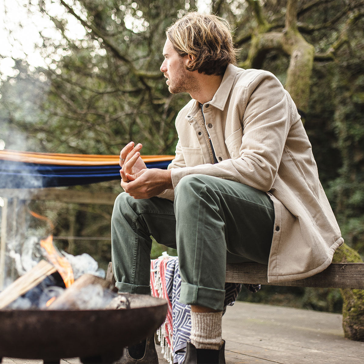 Kodiak Sherpa Lined Cord Shirt - Feather Grey