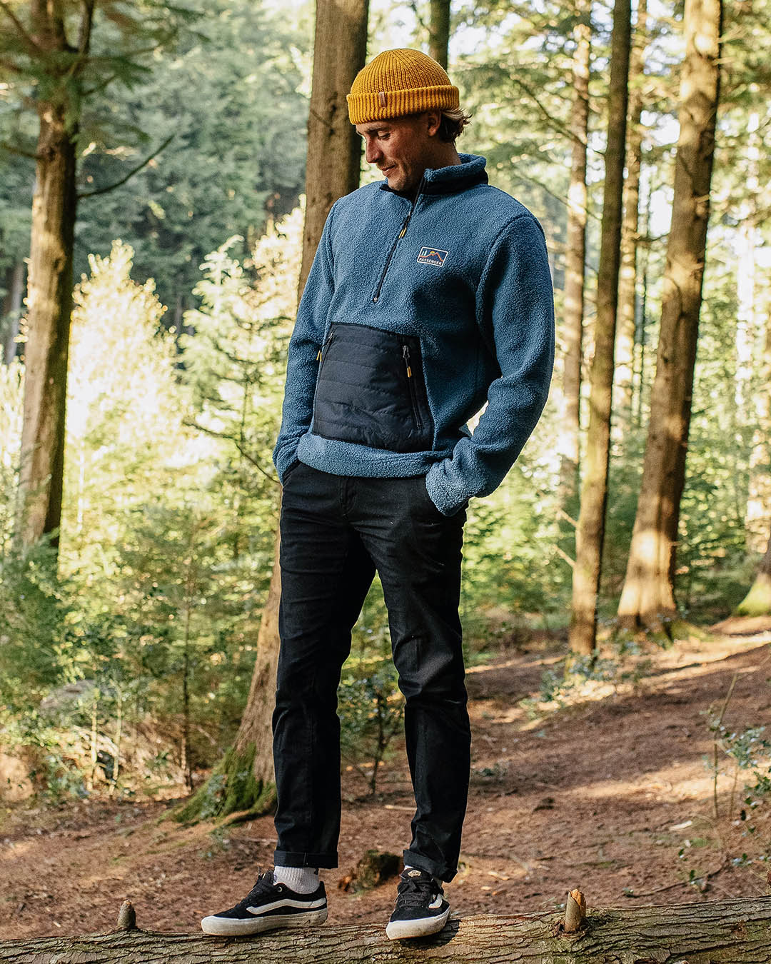 Oceanside Recycled Sherpa 1/2 Zip Fleece - Blue Steel