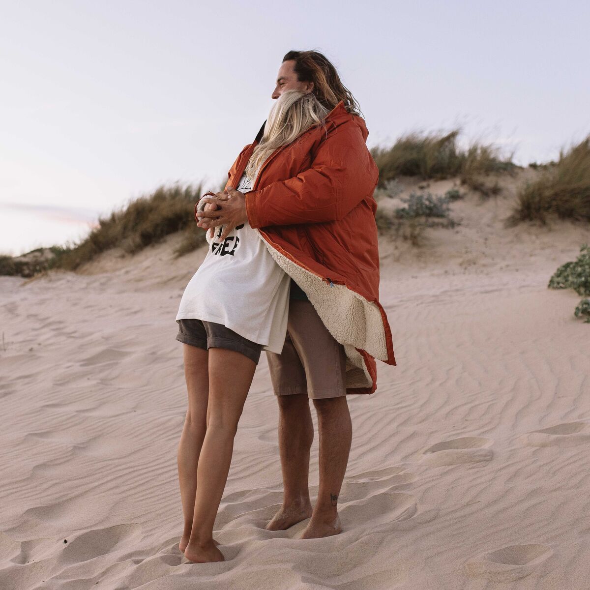 Escapism Recycled Sherpa Lined Changing Robe - Rust - Lifestyle - Male