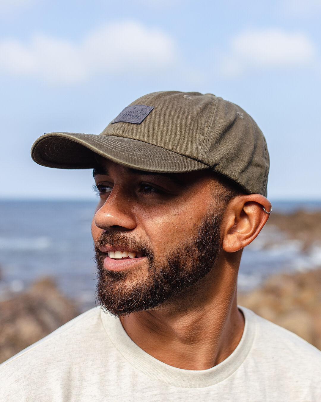 Male_Canopy Recycled Cotton Snapback Cap - Khaki